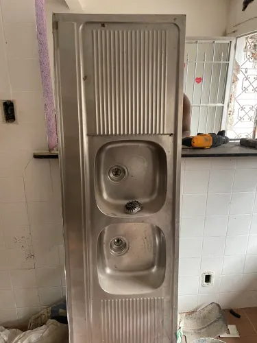 Pia de inox 2 Cubas 180cm 
