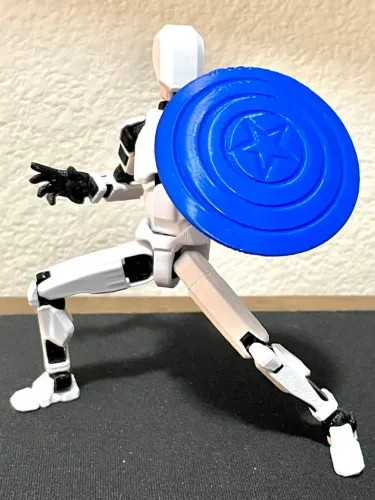 Robô Dummy 13 com Escudo do Capitão América articulado!  