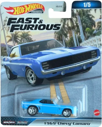 Hot Wheels Premium 1969 Chevy Camaro, Fast & Furious 1/5 [Blue]<br>