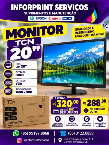 Monitor Office 20" TCN Oneview HD LED 60Hz 5ms HDMI/VGA