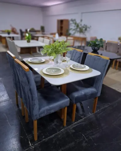 MESA DE JANTAR 120X80 COM 4 CADEIRAS