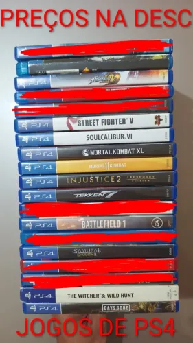 12 Jogos Originais PS4 Mídia Física - Days Gone, MK's, Tekken 7 e mais - Vendo Separado tb