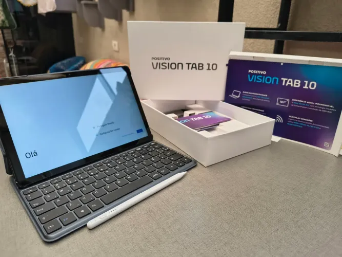 Tablet Positivo Vision Tab 10 128GB 4G + Teclado + Caneta Impecável c/ NF