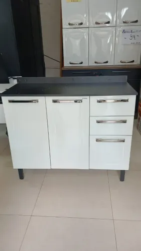 Balcão Itatiaia Florença 3 portas 2 gavetas Branco - outlet