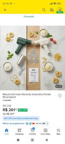 Máquina portátil 5x1 para produção de massas