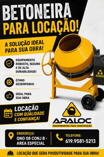 LOCAÇÃO DE BETONEIRA 