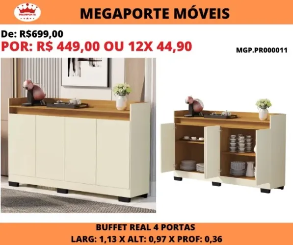 APARADOR 4 PORTAS BUFFET