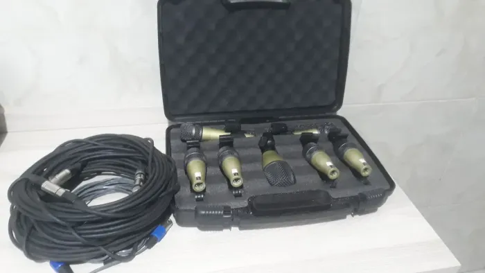 Kit de microfone pra bateria arcano golden 