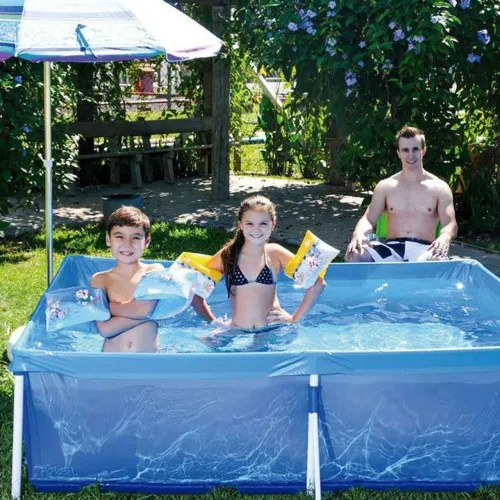 Piscina inflável retangular mor 2000 litros verão promoção diversão