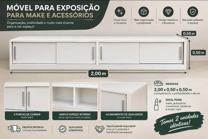 Movel para expor make e assessórios.