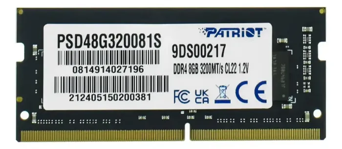 Memória Patriot 8GB DDR4 3200mhz CL22 1.2v