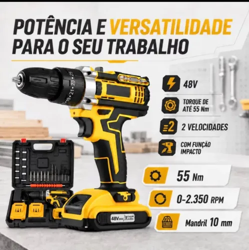Parafusadeira furadeira sem fio, ah bateria