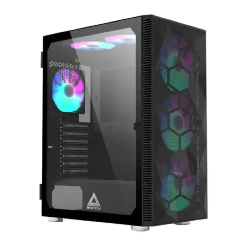 Gabinete Gamer Montech X3 Mesh, Mid-Tower, Painel Frontal em Mesh, Com 6X Fans, Preto