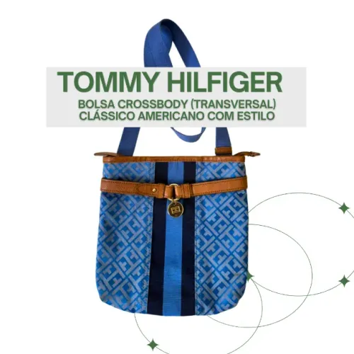 Bolsa TOMMY HILFIGER Transversal - Alça ajustável - Design Clássico - Monograma TH