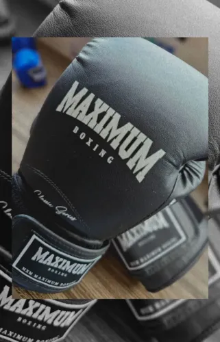 Luva de Boxe e Muay Thai New Classic Black Power Face - 14