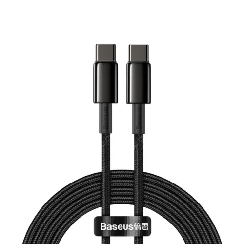 Cabo Turbo Tipo-c P/ Tipo-c Baseus Tungsten Gold 100w 2m Cor Preto
