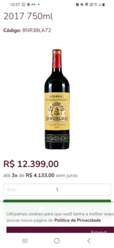 Vinho chateau Angeles 