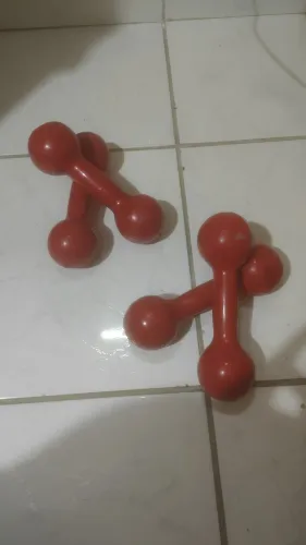 Par de Halteres 2 kg Emborrachados Vermelhos - Treino e Pilates