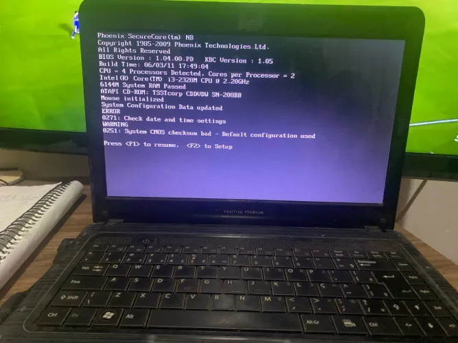 NOTEBOOK POSITIVO PARA RETIRADA DE PEÇAS