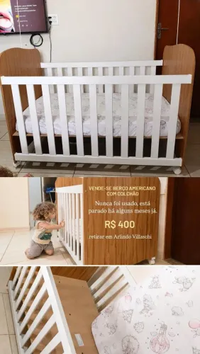 Berço americano com colchão semi-novo nunca usado