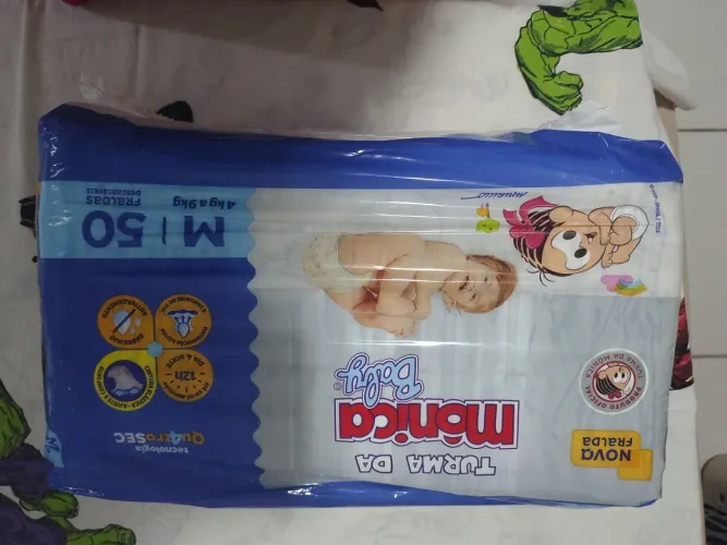 Fralda Turma da Mônica Baby Mega M 50 Unidades
