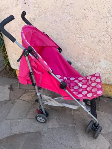 Carrinho de bebê passeio guarda chuva rosa