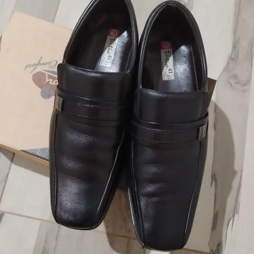 Sapato social masculino preto couro