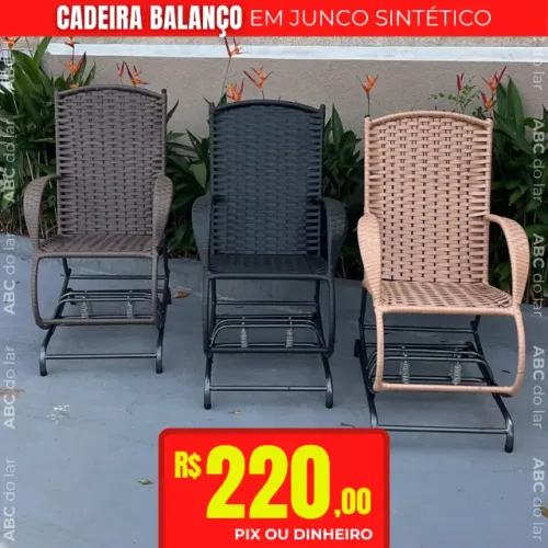 Cadeira De Balanço Em Junco Sintético