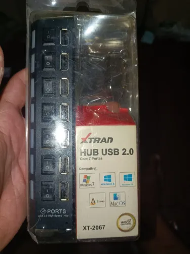 extensão de usb hub 7 portas na caixa