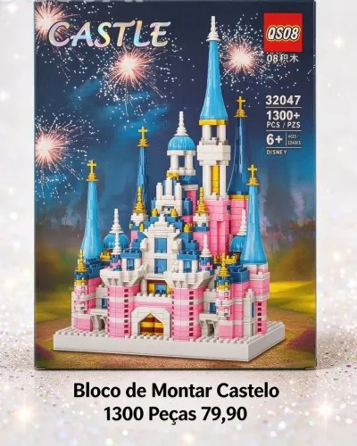 Bloco de montar castelo princesa 1119 peças