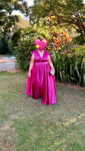 VESTIDO FESTA PLUSSIZE FÚCSIA