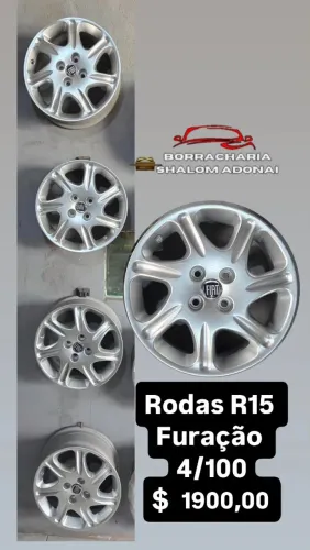 Jogo de Rodas Aro 15 Fiat - Furação 4x100