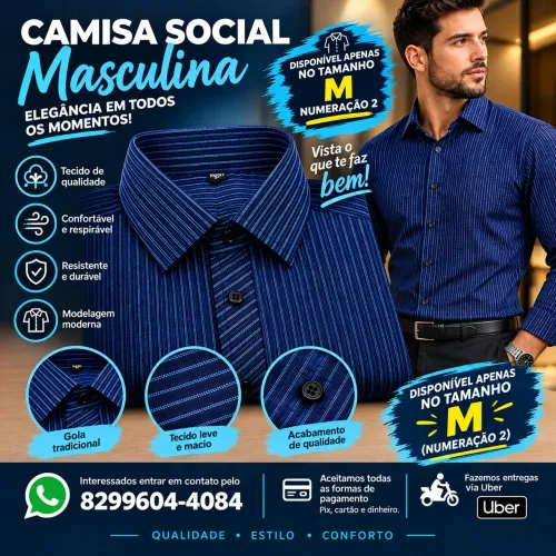 Camisa social masculina