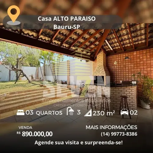 Casa à Venda no Jardim Alto Paraíso Bauru/SP