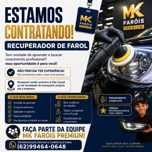Vaga para Recuperador de Farol | Treinamento Oferecido