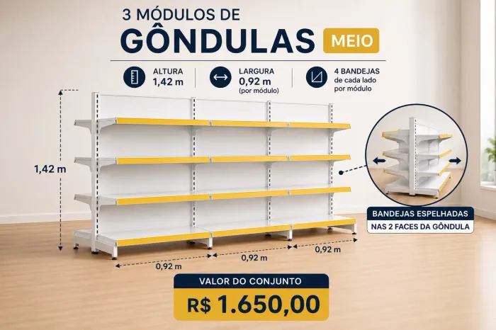 Gôndola de Meio (Inicial + 2 módulos Continuação)
