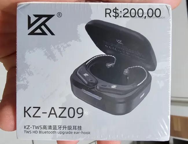 Adaptador Bluetooth para fones KZ. AZ09. Com microfone. Bateria de 8 horas.