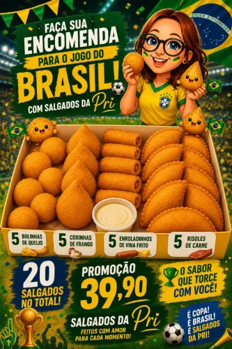 Caixa de salgados fritos 