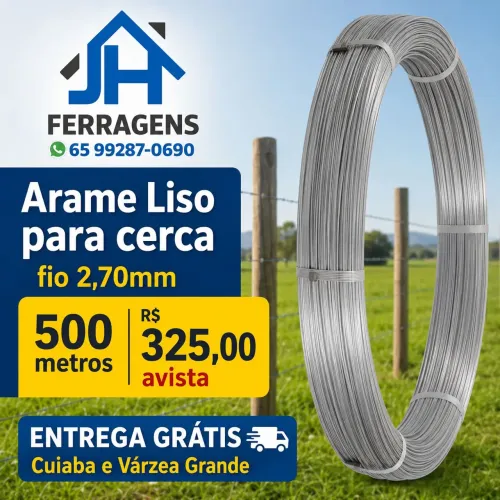 Arame liso 500m 2,7mm p/ Cerca