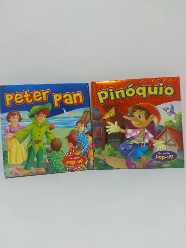 Pinóquio e Peter Pan pop-up box 2 livros infantis