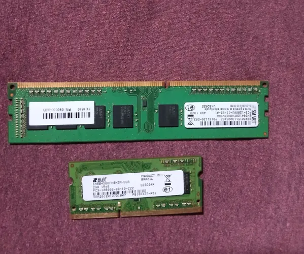 Memórias RAM DDR3 1333MHZ Notebook 2GB e PC 4GB