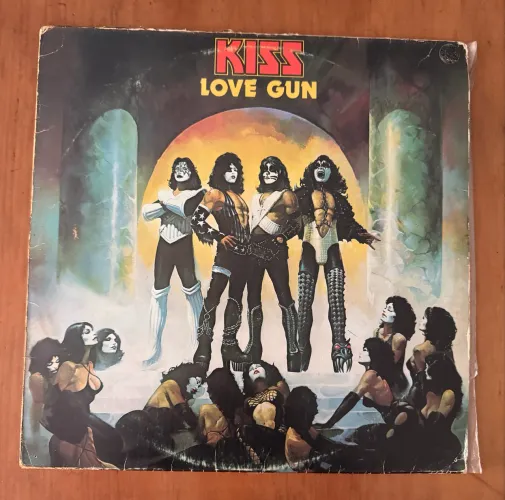 Lp Vinil Kiss - Love Gun - Tangerine & Aqua Splatter Novo!! Edição Limitada