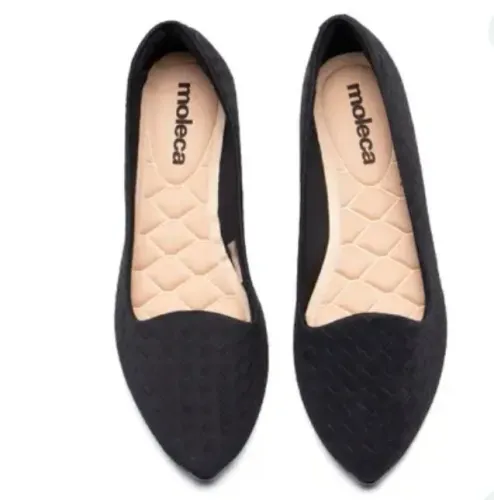 Desapego - Sapatilha Moleca Slipper Tressê Bico Fino - Preto - 37 - Preto