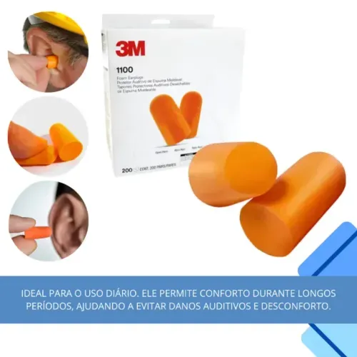 Protetor Auricular 3M 1100 Espuma - Novo | 26 Unidades