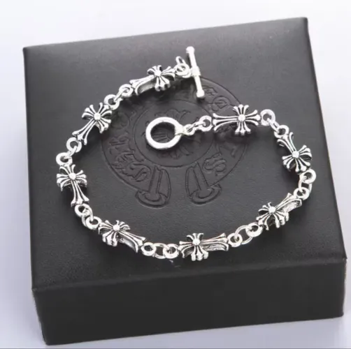 pulseira chrome hearts prata
