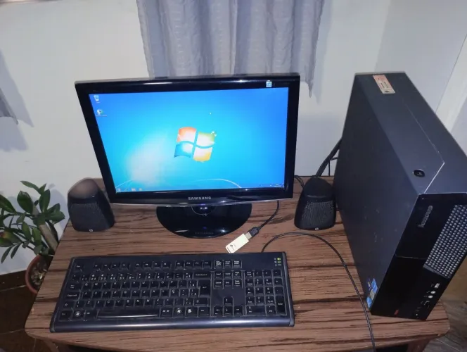 Cpu completa + acessórios cpu lenovo thinkcentre m58p 8gb ram HD 320 gb LER DESCRIÇÃO