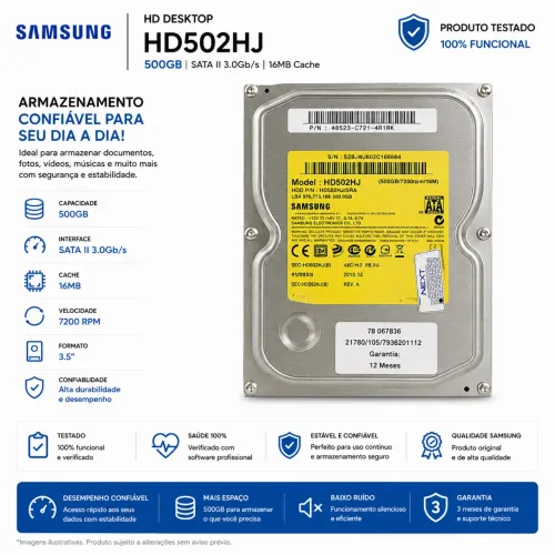 HD 500GB SAMSUNG SATA 3.5 DESKTOP