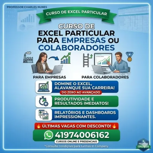 Curso de Excel Particular para Empresas - Treine sua Equipe In Company ou Online