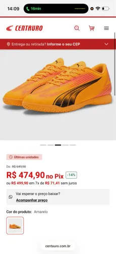 Chuteira futsal Puma Ultra Play
