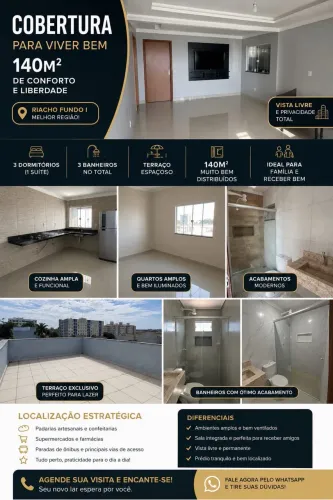 Cobertura Exclusiva no Riacho Fundo I - 140 m² de Conforto e Lazer Privativo
